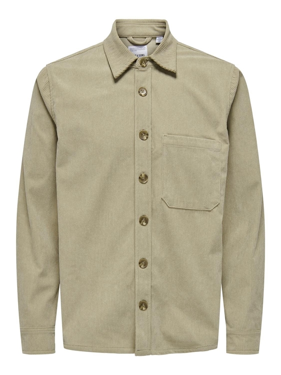 Only & Sons Tile Corduroy 0111 Shirt - Chinchilla