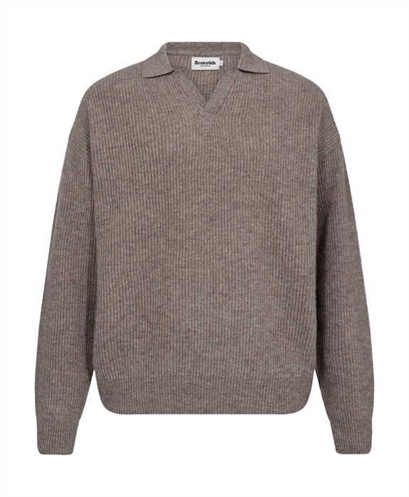 Resteröds Knit Polo Kane Wool - Sand