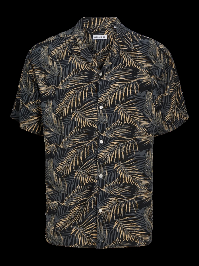 Jack & Jones Jeff Tropical AOP Resort Shirt SS - Black