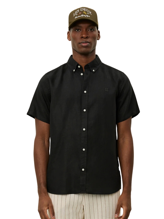 Les Deux Konrad Linen SS Shirt - Black