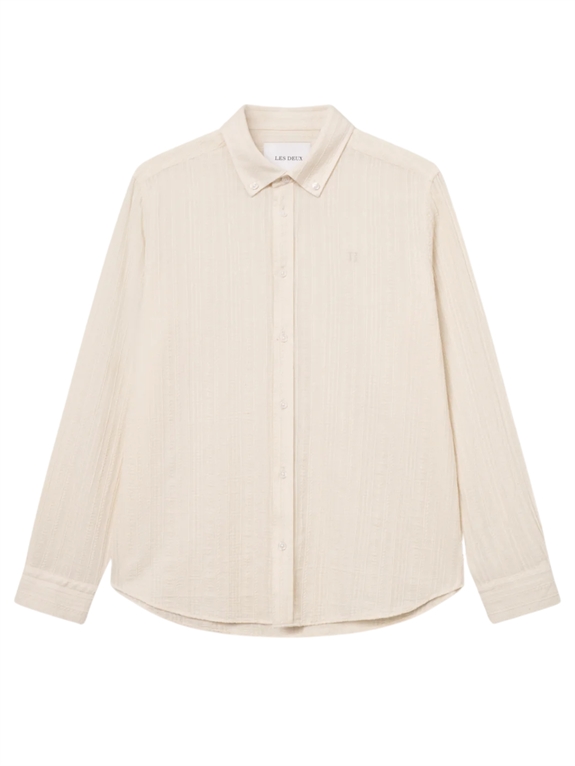Les Deux Konrad Stripe Structure Shirt - Ivory