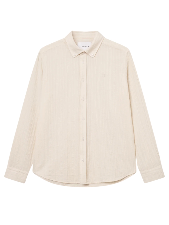 Les Deux Konrad Stripe Structure Shirt - Ivory