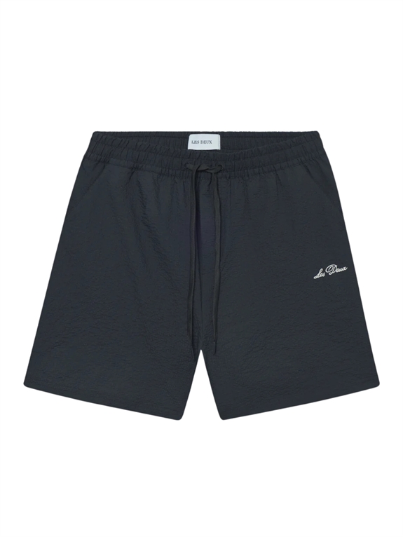 Les Deux Stan Seersucker Swim Shorts - Black