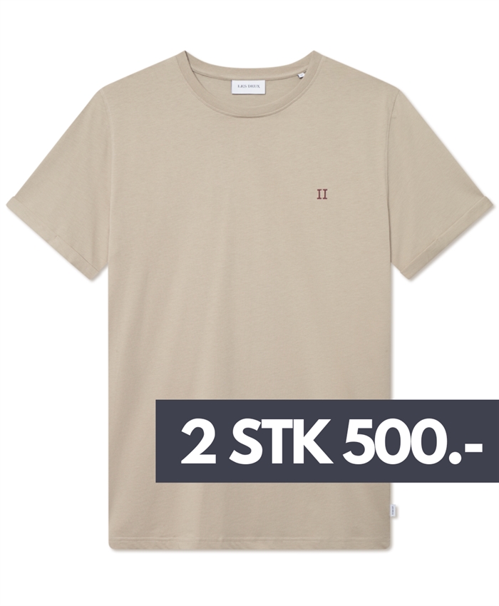 Les Deux Nørregaard Contast T-shirt - Dark Sand