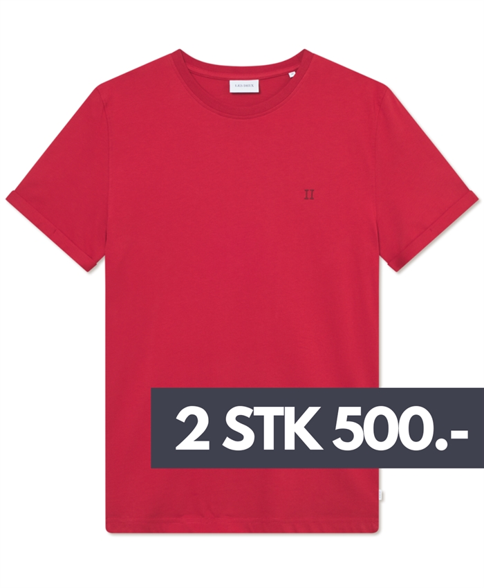 Les Deux Nørregaard Contast T-shirt - Scarlet Sage 
