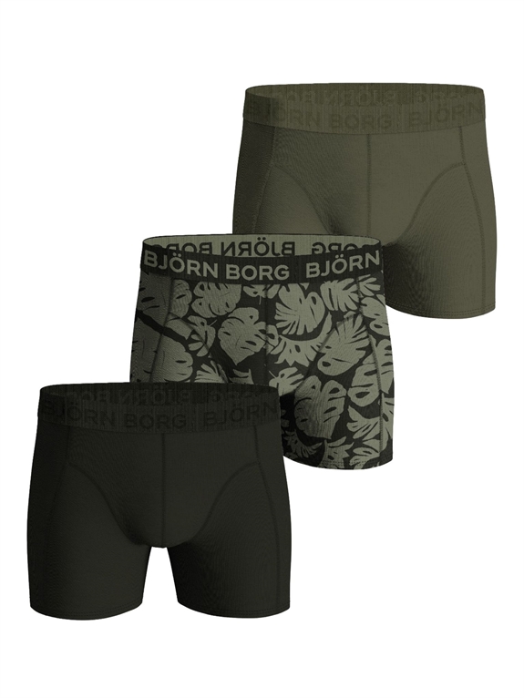 BJÖRN BORG Cotton Stretch Boxer 3-Pack - Army MP011