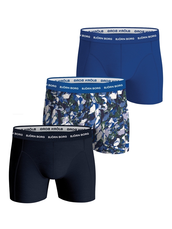 BJÖRN BORG Cotton Stretch Boxer 3-Pack - MP005 Blå/Print/Marineblå