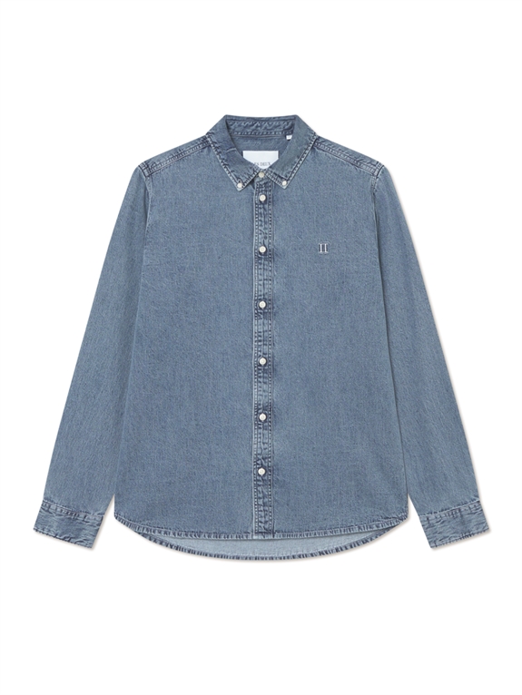 Les Deux Konrad Denim Shirt - Light Indigo Wash
