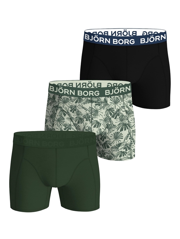 BJÖRN BORG Cotton Stretch Boxer 3-Pack - MP006 Green/Multi/Navy