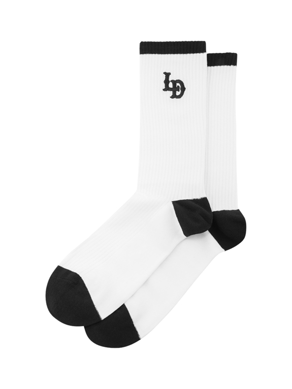 Les Deux LD Logo Socks 2 Pack - White/Black