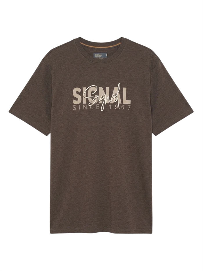 Signal OwenSi Print t-shirt - Brown Coffee Melange 