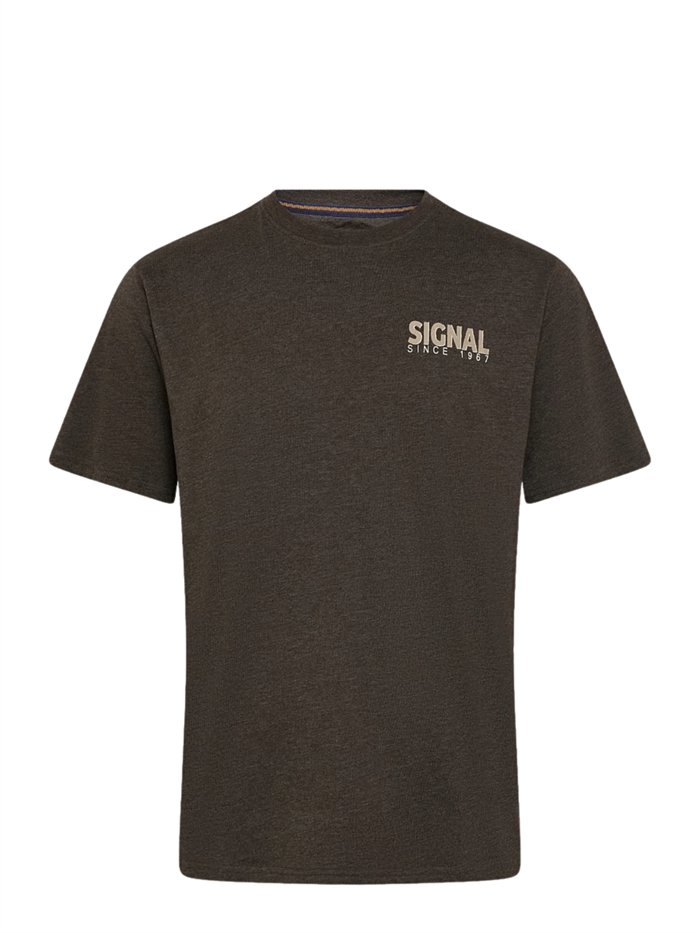 Signal LarrySi Chestprint t-shirt - Brown Coffee Melange