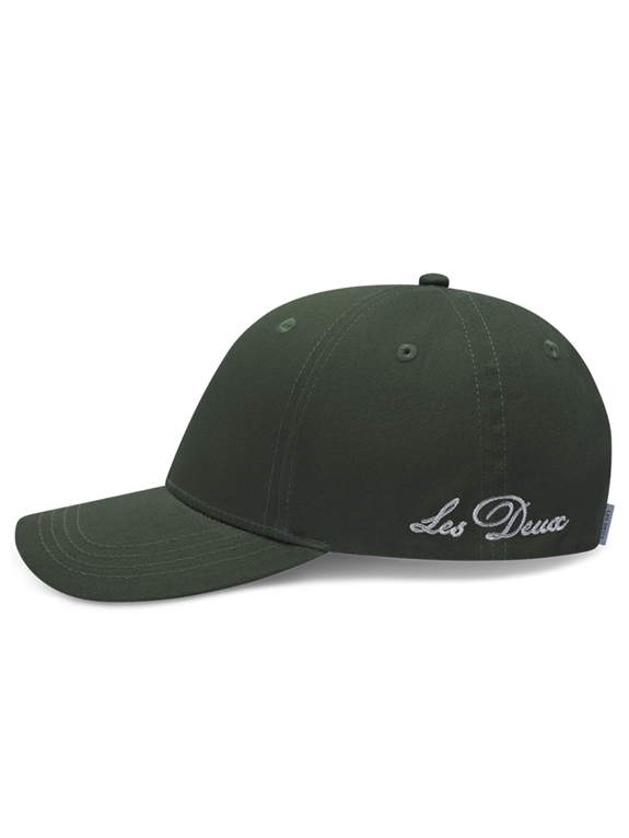 Les Deux Crew Organic Baseball Cap - Olive Night