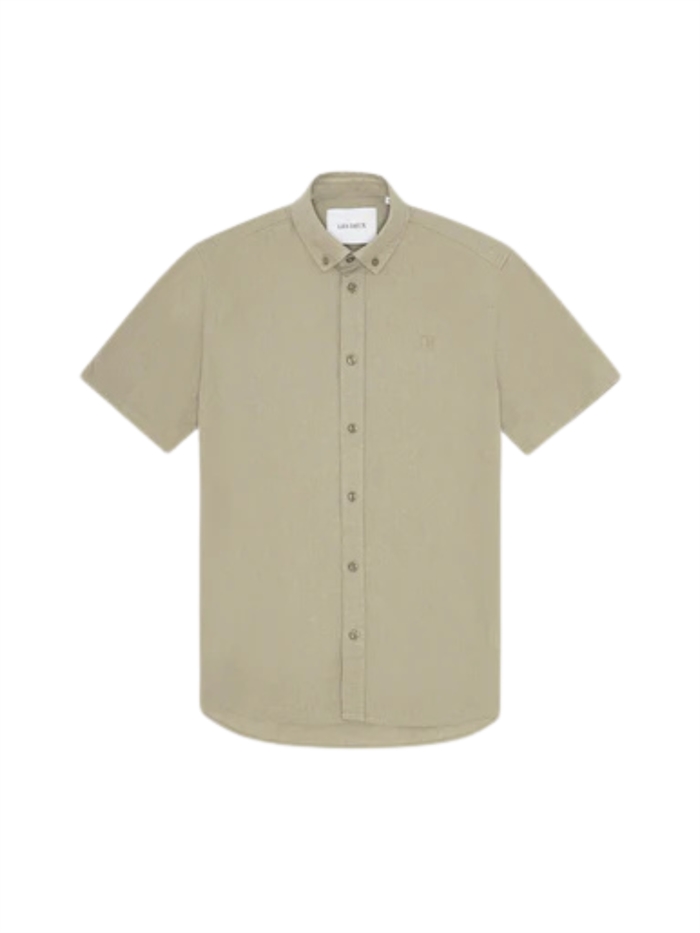 Les Deux Konrad Linen SS Shirt - Laurel Oak Sand