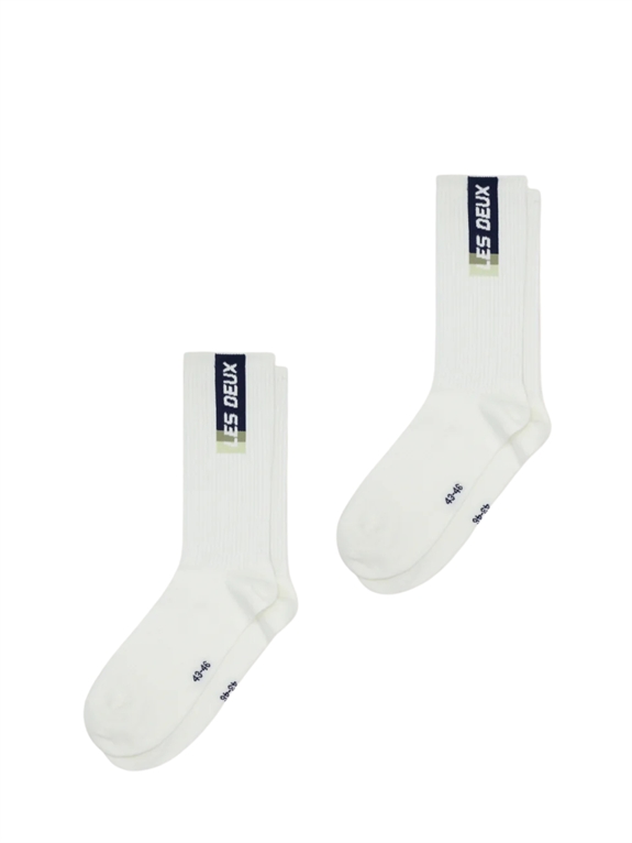 Les Deux Sport Logo Socks 2-pack - White