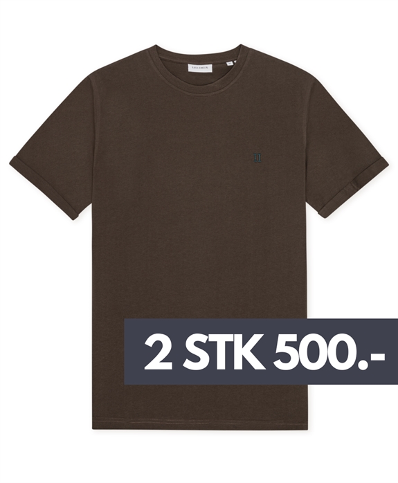 Les Deux Nørregaard Contrast T-shirt - Turkish Coffee Brown