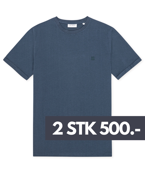 Les Deux Nørregaard Contrast T-shirt - Dark Denim Blue
