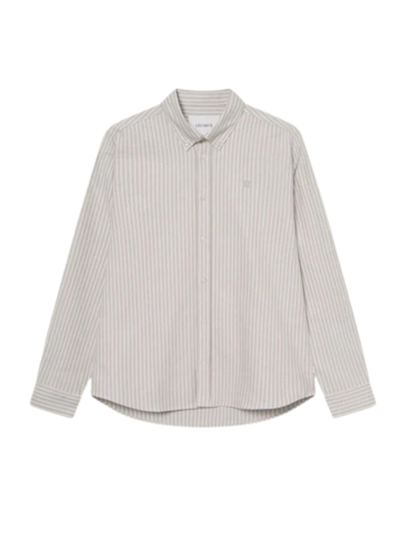 Les Deux Konrad Striped Oxford Shirt - Dark Sand
