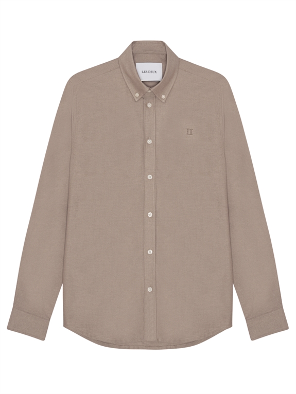 Les Deux Konrad Oxford Shirt - Walnut Brown