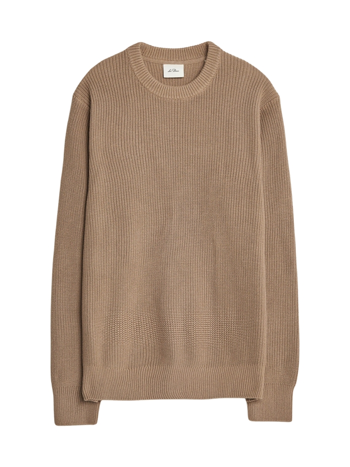 Les Deux Rib crewneck knit - Dark Sand