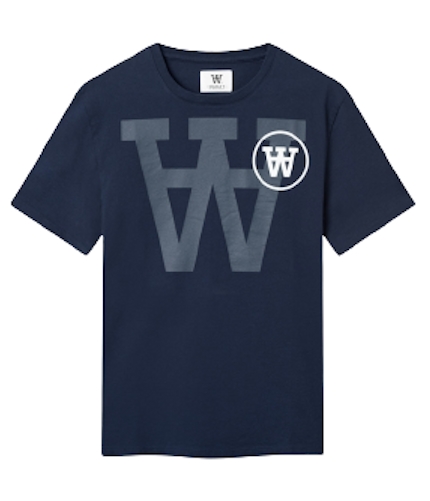 WOOD WOOD Ace Tonal Logo T-shirt - Navy