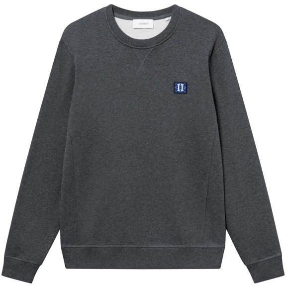 Les Deux Piece Sweatshirt 2.0 - Charcoal Melange/Olympian Blue-Dark Navy