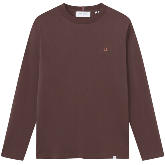 Les Deux Nørregaard LS t-shirt - Ebony Brown/Orange