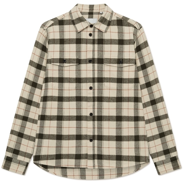 Les Deux Lennon Flannel Check Overshirt - Ivory/Rosin