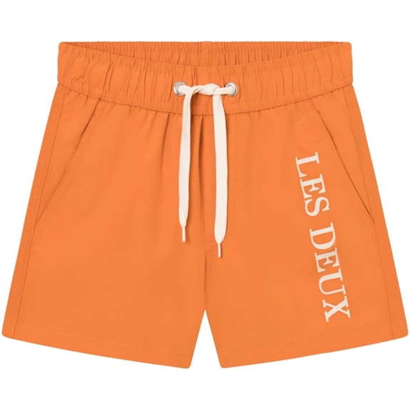 Les Deux Logo Swim Shorts kids - Dusty Orange/Ivory