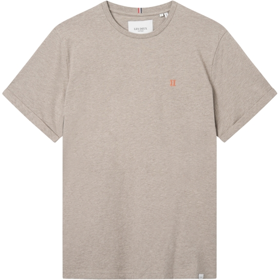 Les Deux Nørregaard T-shirt - Dark Sand Melange/Orange