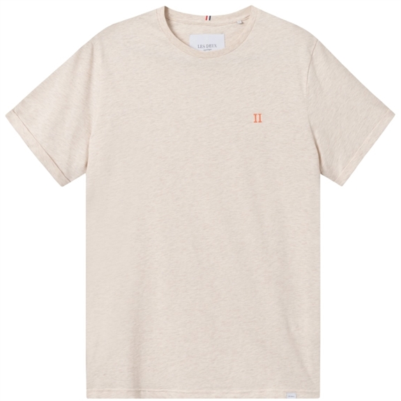 Les Deux Nørregaard T-shirt - Ivory Melange/Orange