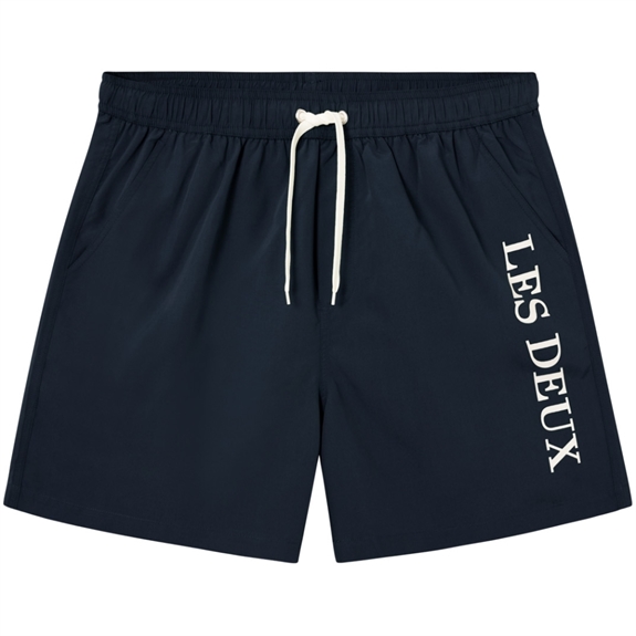 Les Deux Logo Swim Shorts - Dark Navy/Ivory