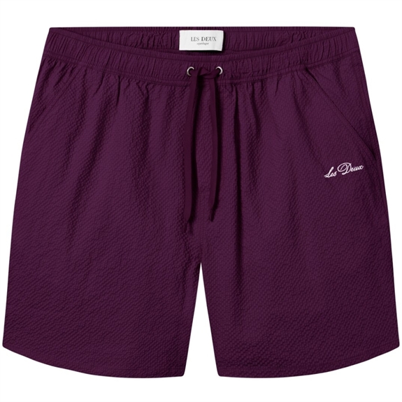 Les Deux Stan Seersucker Swim Shorts - Dark Purple