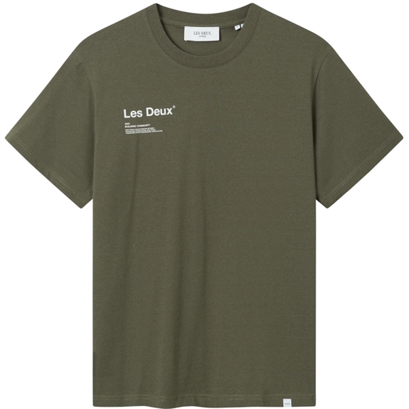 Les Deux Brody t-shirt - Olive Night/White