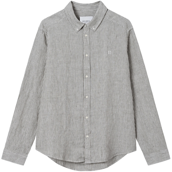 Les Deux Kristian Linen B.D. Shirt - Ivory/Dark Navy