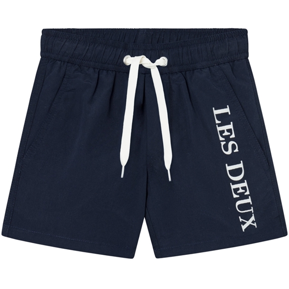 Les Deux Logo Swim Shorts kids - Dark Navy/Ivory