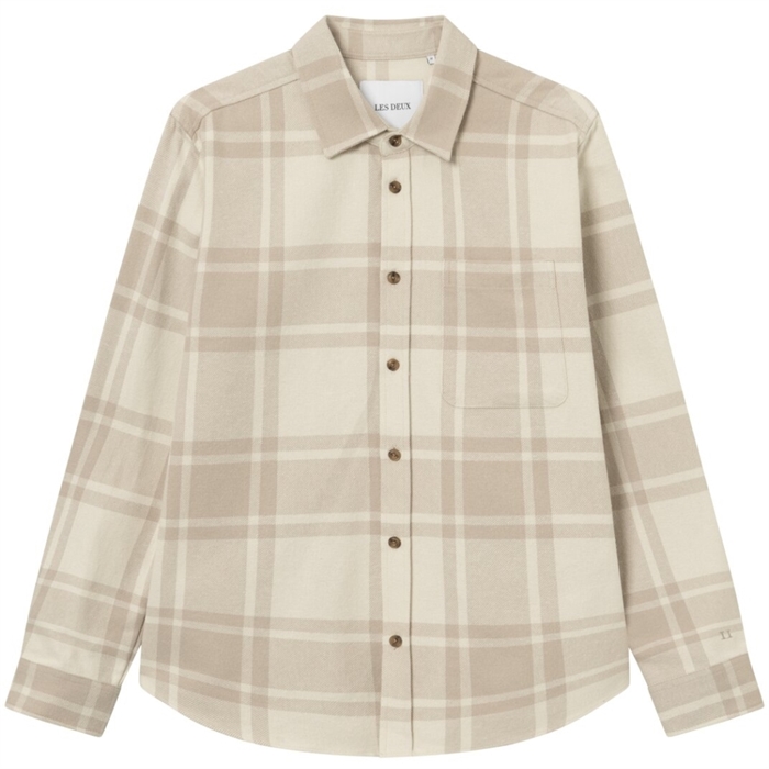 Les Deux Jeremy Flannel Shirt - Desert Taupe/Light Desert Sand