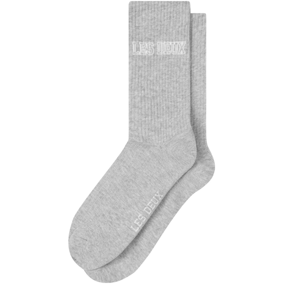 Les Deux Blake 2-pack Rib Socks - Light Grey Melange/White