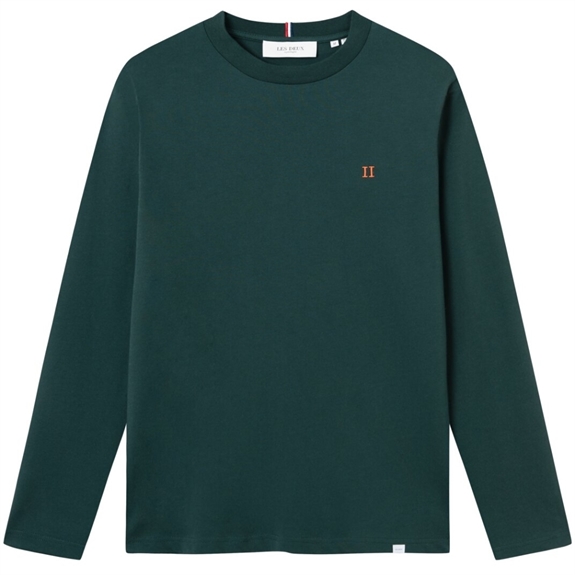 Les Deux Nørregaard LS t-shirt - Pine Green/Orange