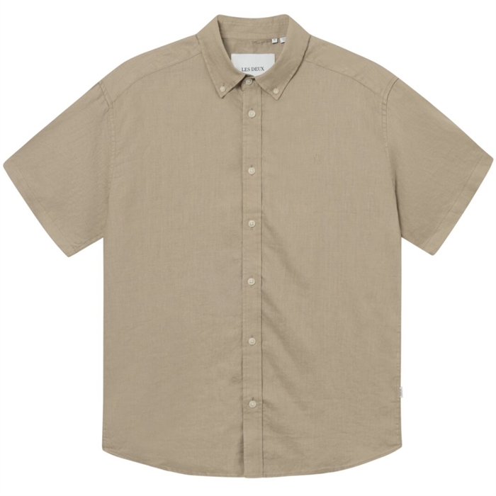 Les Deux Kris Linen SS Shirt - Dark Sand