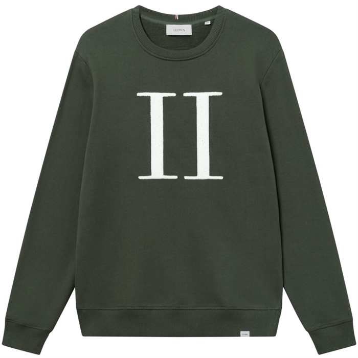 Les Deux Encore Bouclé Sweatshirt - Forest Green/Ivory