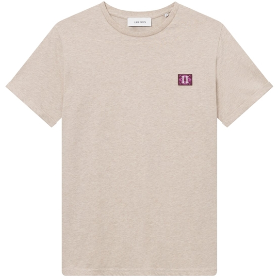 Les Deux Piece T-shirt 2.0 - Light Desert Sand Melange/Magneta Shiraz	