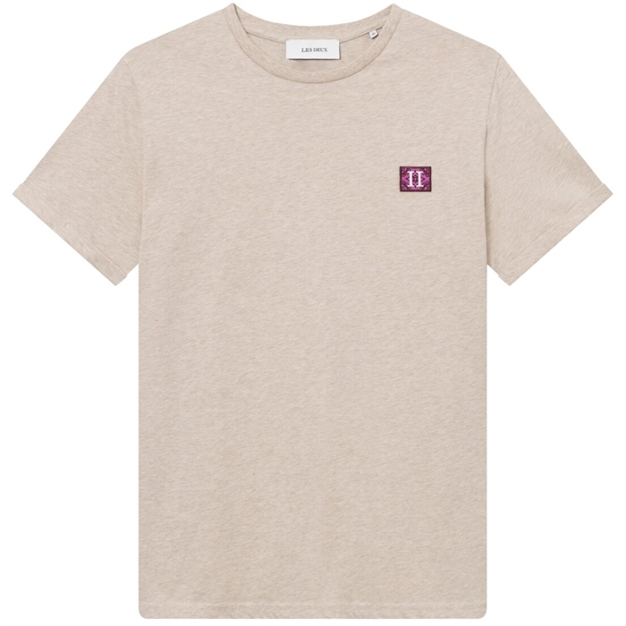 Les Deux Piece T-shirt 2.0 - Light Desert Sand Melange/Magneta Shiraz	