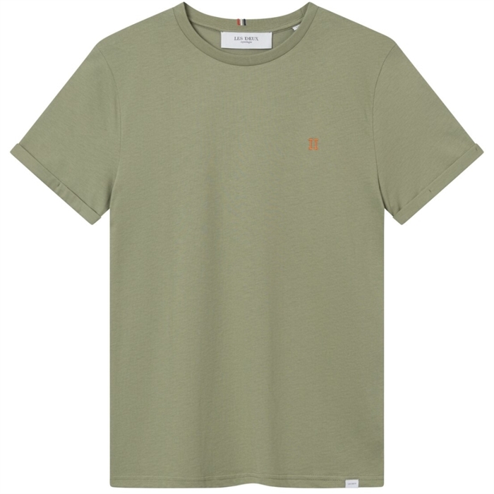 Les Deux Nørregaard t-shirt - Surplus Green/Orange