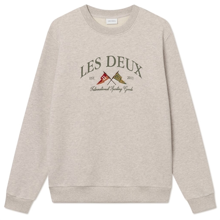 Les Deux Ivy League Sweatshirt - Oatmeal Melange