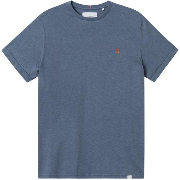 Les Deux Nørregaard t-shirt - China Blue Melange / Orange