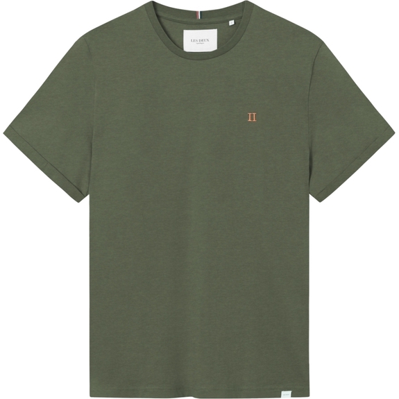 Les Deux Nørregaard t-shirt - Olive Night/Orange