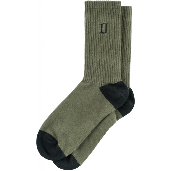 Les Deux William 2-PACK Socks - Olive Night/Black