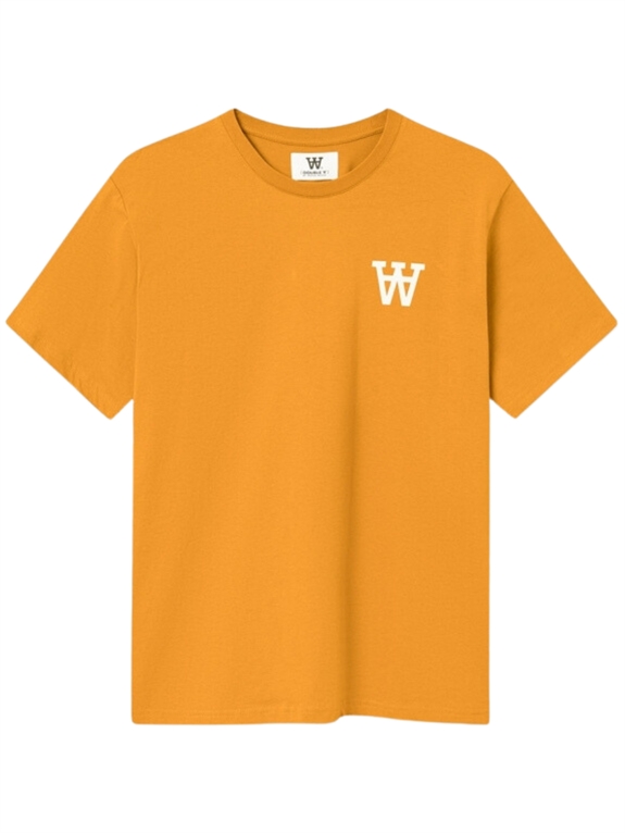WOOD WOOD Ace Chest Print T-shirt - Golden Brown