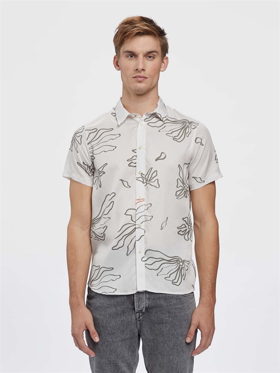 Gabba Seoul AOP Tencel SS Shirt - Snow White